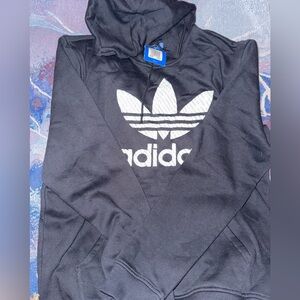 Adidas Black and White Men's Hoodie